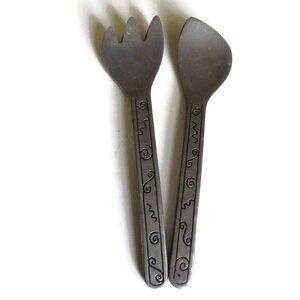 Reggae Wilton Armetale Salad Serving Set/ Fork and Spoon